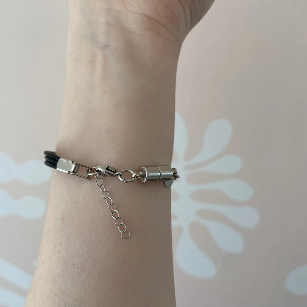 NWT Christophe Poly Crono Design Abstract Mixed Metal Multi Strand Bracelet